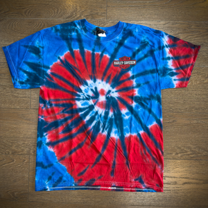 Hollywood Harley-Davidson® Red White & Blue Tie Dye Hollywood BLVD T-Shirt Front