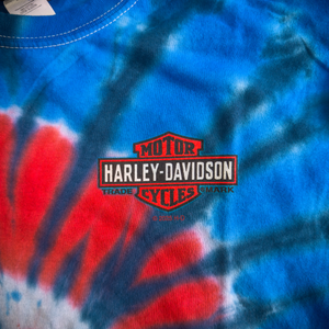 Hollywood Harley-Davidson® Red White & Blue Tie Dye Hollywood BLVD T-Shirt Front Design