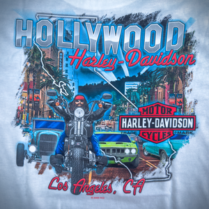 Hollywood Harley-Davidson® White Hollywood BLVD T-Shirt Back Design