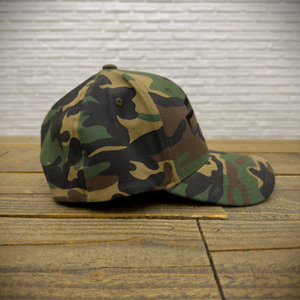 Hollywood Harley Harley-Davidson Bar & Shield Outline Camo Fitted Hat Left Side