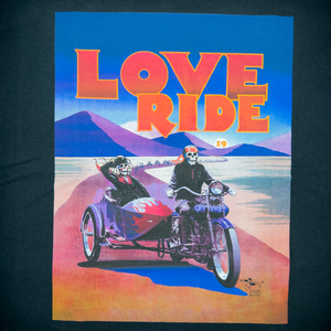 The Love Ride®19 Black T-Shirt Front Design